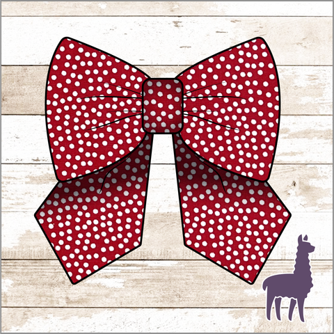 Monogram Red Scattered Dots Bow
