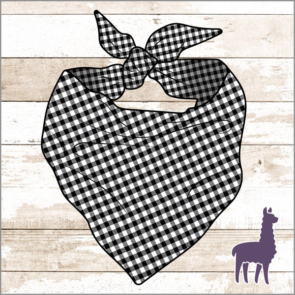 Black Gingham Bandana