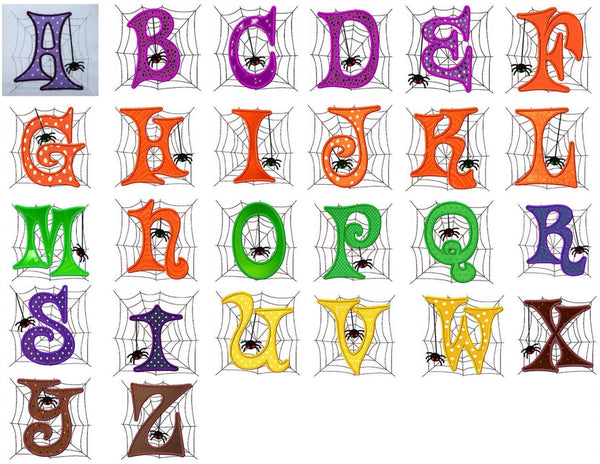 Spider Web Initial Appliqué