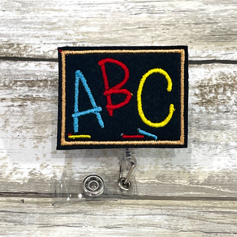 ABC Chalk Board Badge Reel