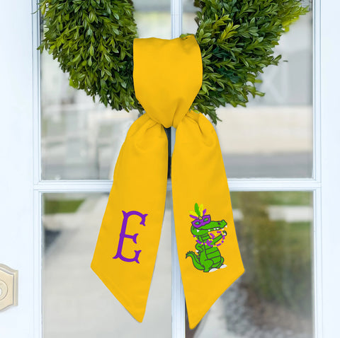 Wreath Sash | Mardi Gras Gator