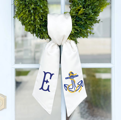 Wreath Sash | Anchor with/without Monogram