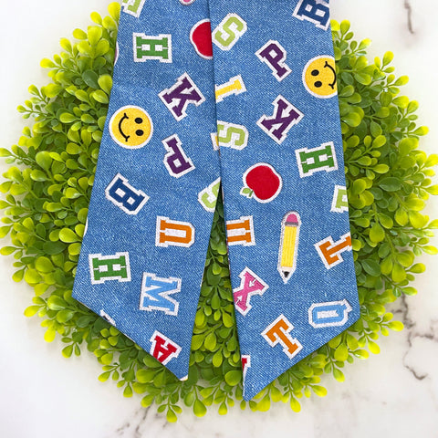 Wreath Sash | Back to School Alpha Patches