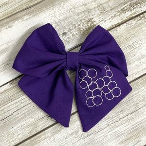 Mardi Gras Sailor Bow- Beads