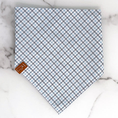 Market Bandanas | Blue & Grey Gingham