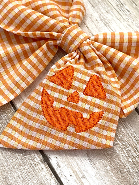 Jack-O-Lantern Face School Girl Bow | OPTIONS