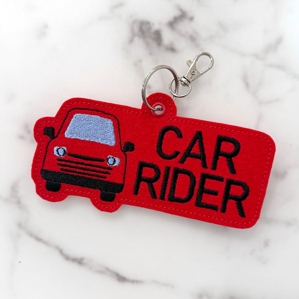 Car Rider # Number Bag Tag