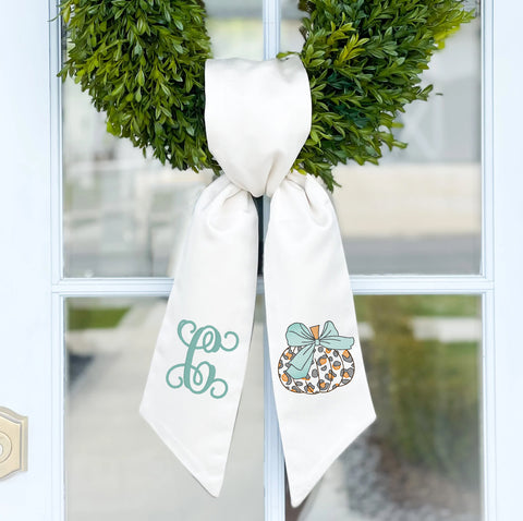 Wreath Sash | Cheetah Print Pumpkin