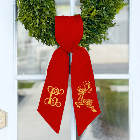 Wreath Sash | Classic Reindeer