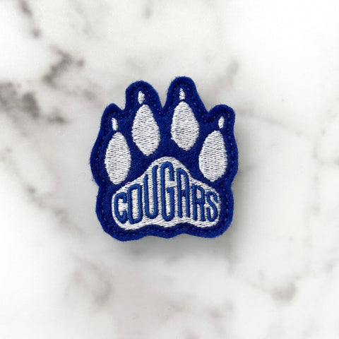 Cougar Paw Feltie Clip | Choose Your Colors