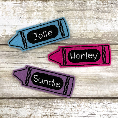 Name Crayon Feltie Clip