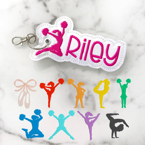 Cheer/Dance/Gymnastics/Ballet Name Bag Tag | 4-6" Wide
