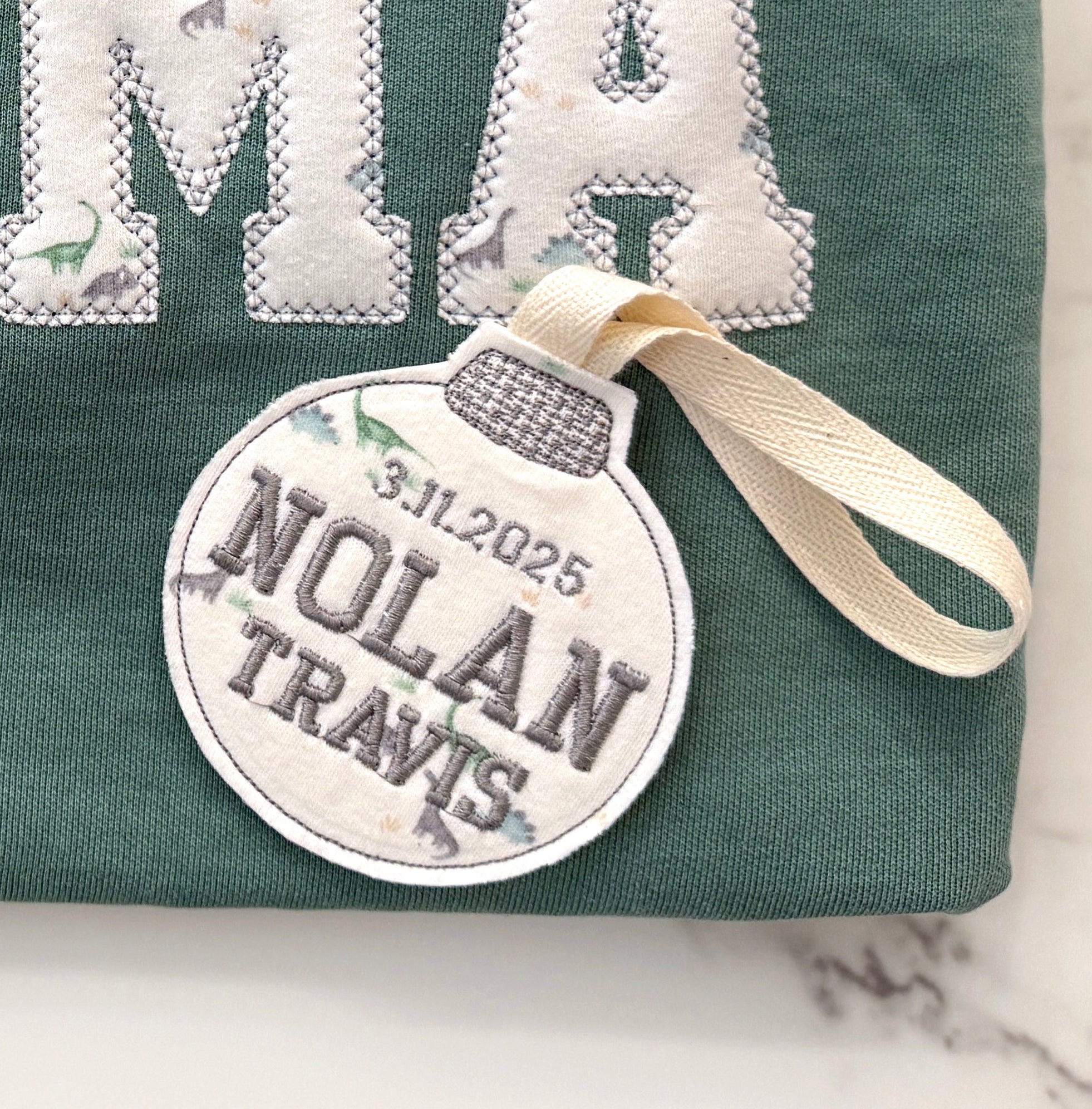 Baby Onesie Ornament Embroidered