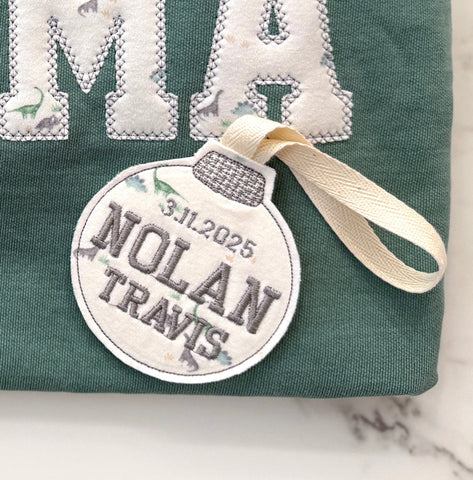 Baby Onesie Ornament Embroidered