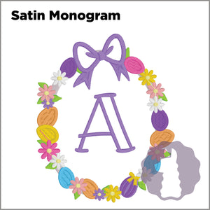 Egg Wreath Monogram Appliqué