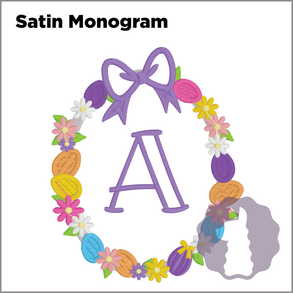 Egg Wreath Monogram Appliqué