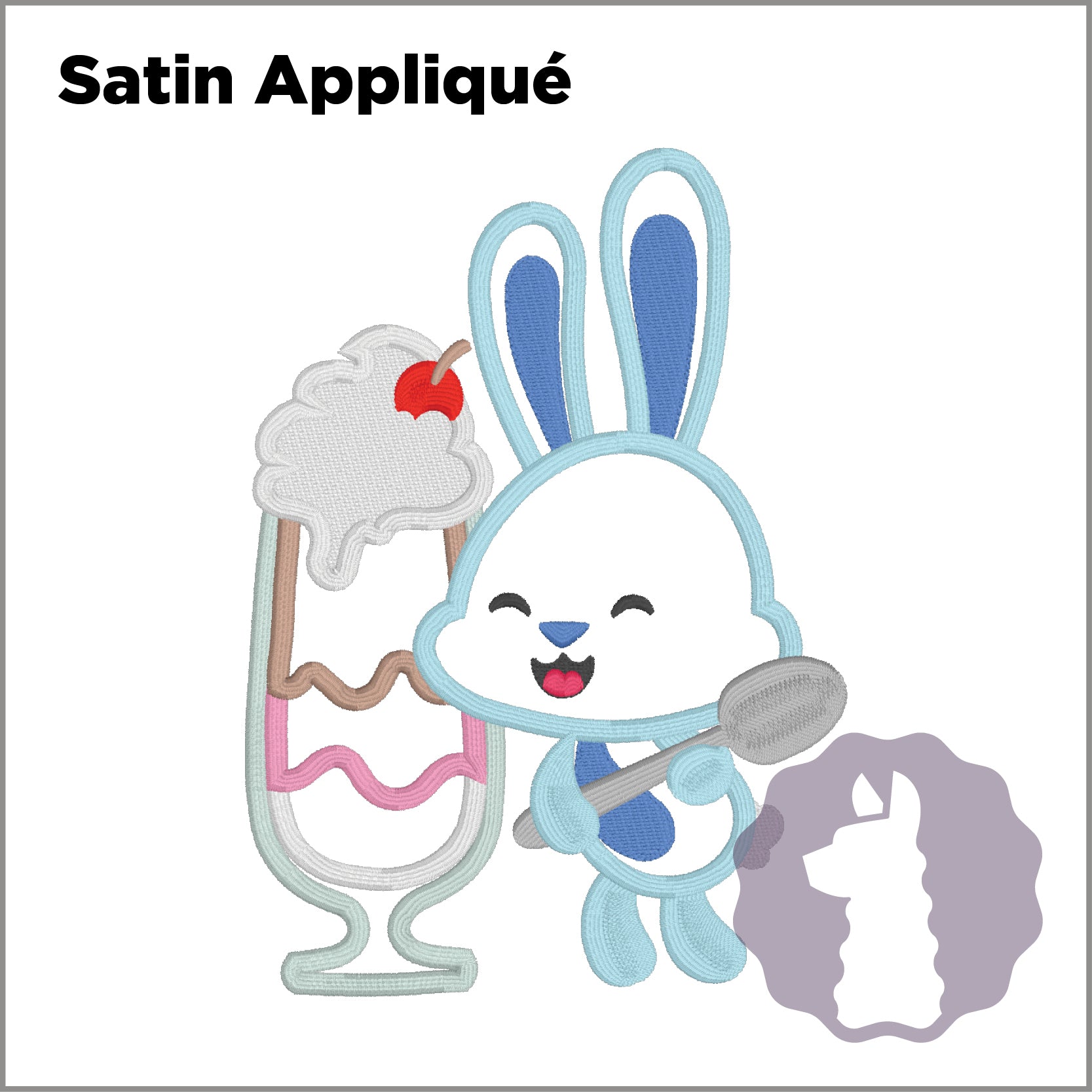 Bunny with Sundae Appliqué