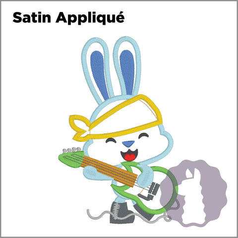 Rocker Bunny Appliqué