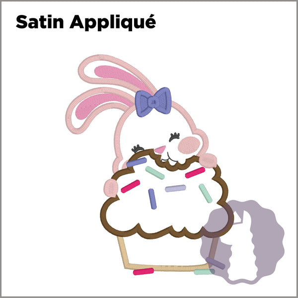 Bunny with Cupcake Appliqué