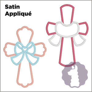 Cross with Sash/Bow Appliqué | SATIN