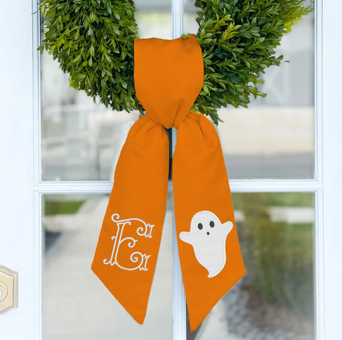 Wreath Sash | GLOW-IN-DARK Ghost Monogram