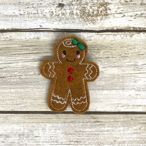 Gingerbread Feltie Clip