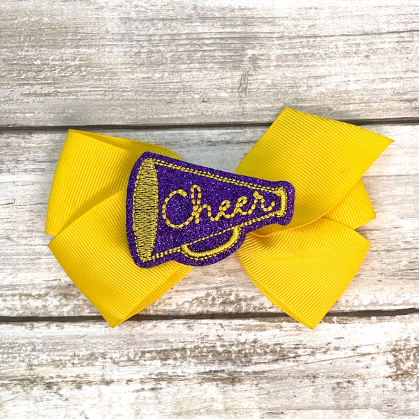 Cheer Megaphone Feltie Clip | GLITTER