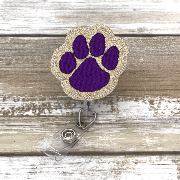 Paw Badge Reel | Glitter | OPTIONS