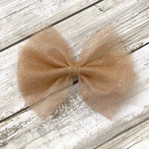 Rose Gold Tulle Bow | STYLE & SIZE OPTIONS