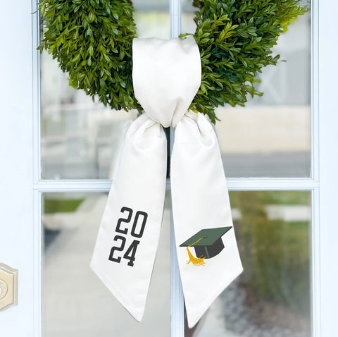 Wreath Sash | Grad Cap & 2024 | CUSTOM COLORS