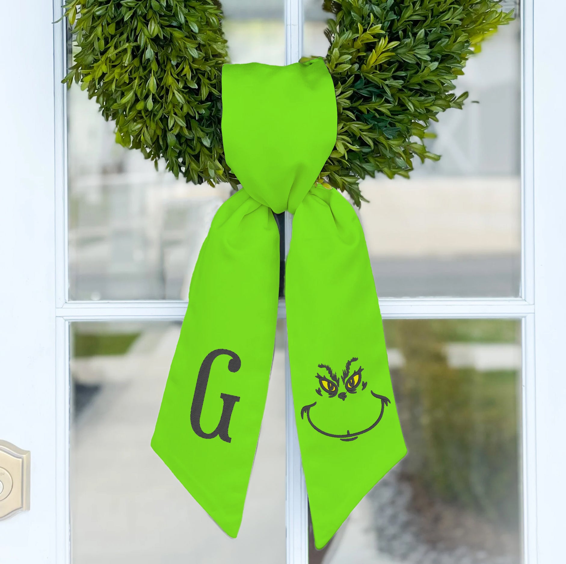 Wreath Sash | Christmas Meanie Face