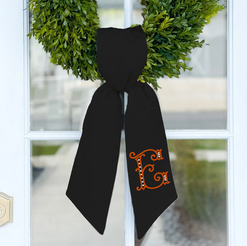 Wreath Sash | Halloween Monogram