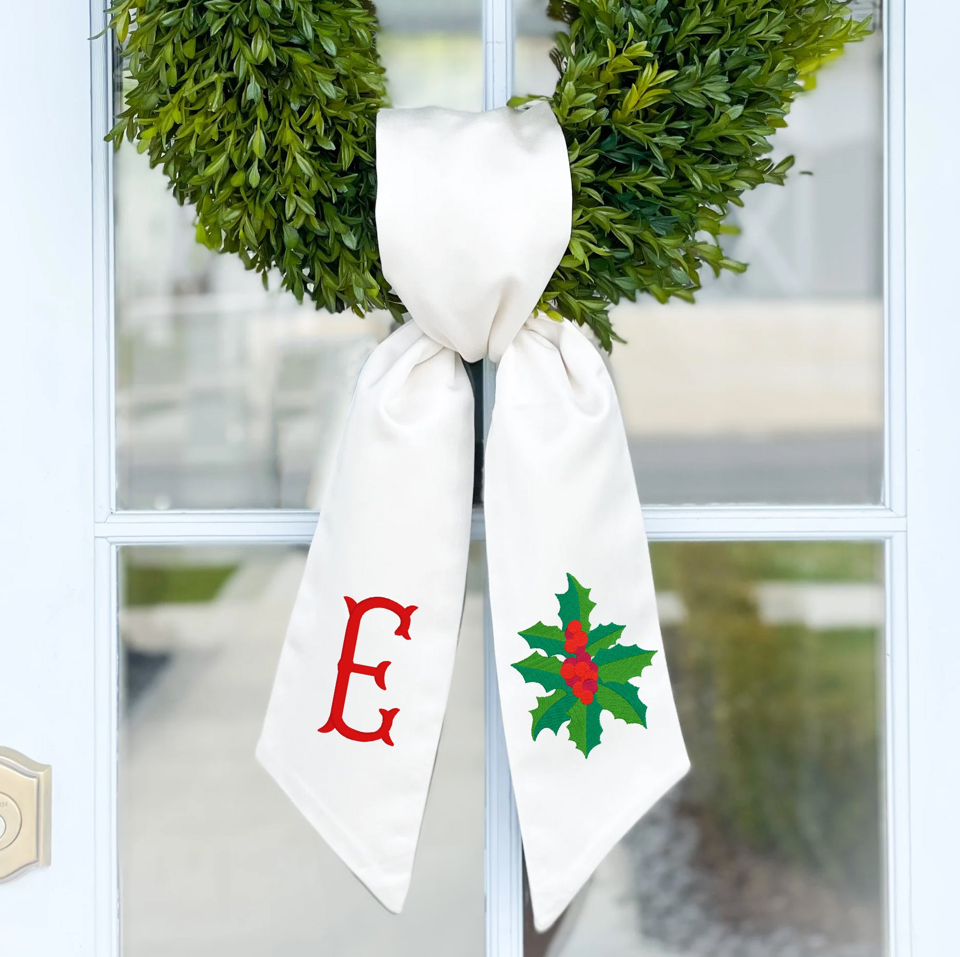 Wreath Sash | Christmas Holly