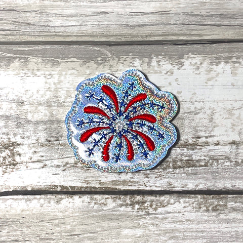 Holographic Firework Feltie Clip