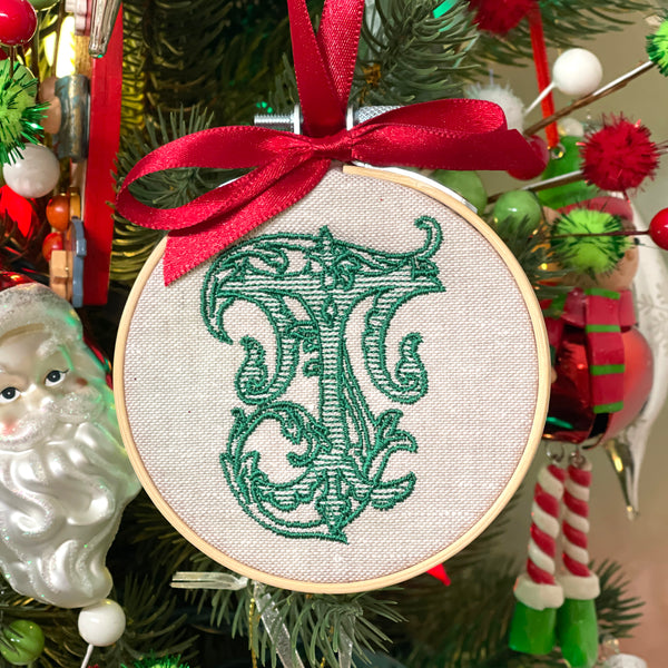 Vintage Initial Ornament Hoop