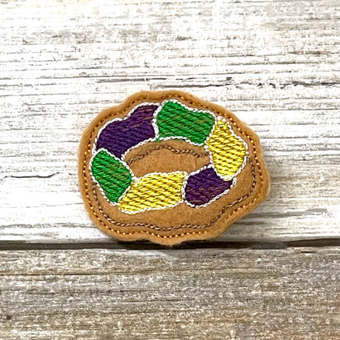 King Cake Feltie Clip