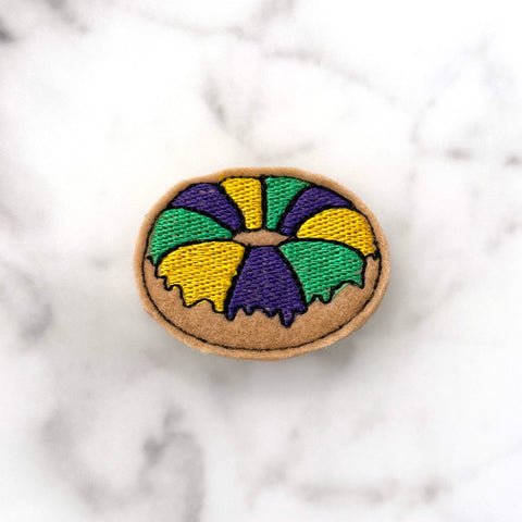 Mardi Gras Kingcake Feltie Clip