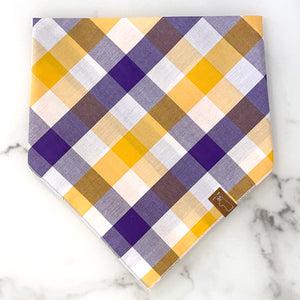 Market Bandanas | Purple & Gold Gingham