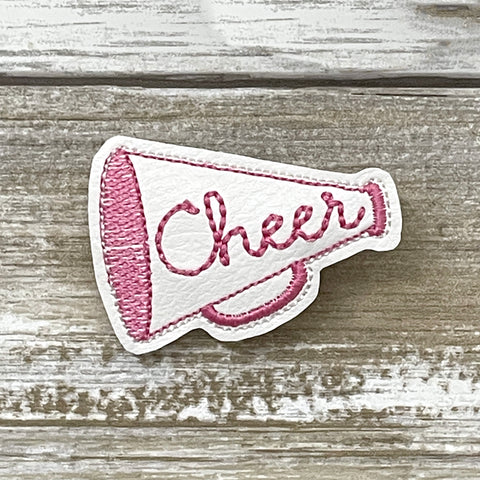 Cheer Megaphone Feltie Clip | LEATHER