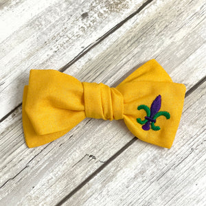 Mardi Gras Fleur De Lis School Girl Bow