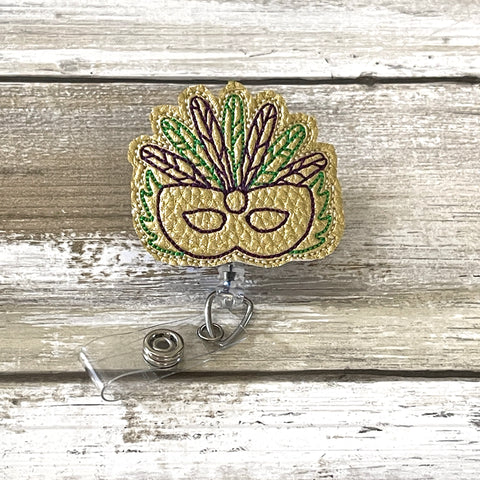 Mardi Gras Mask Badge Reel