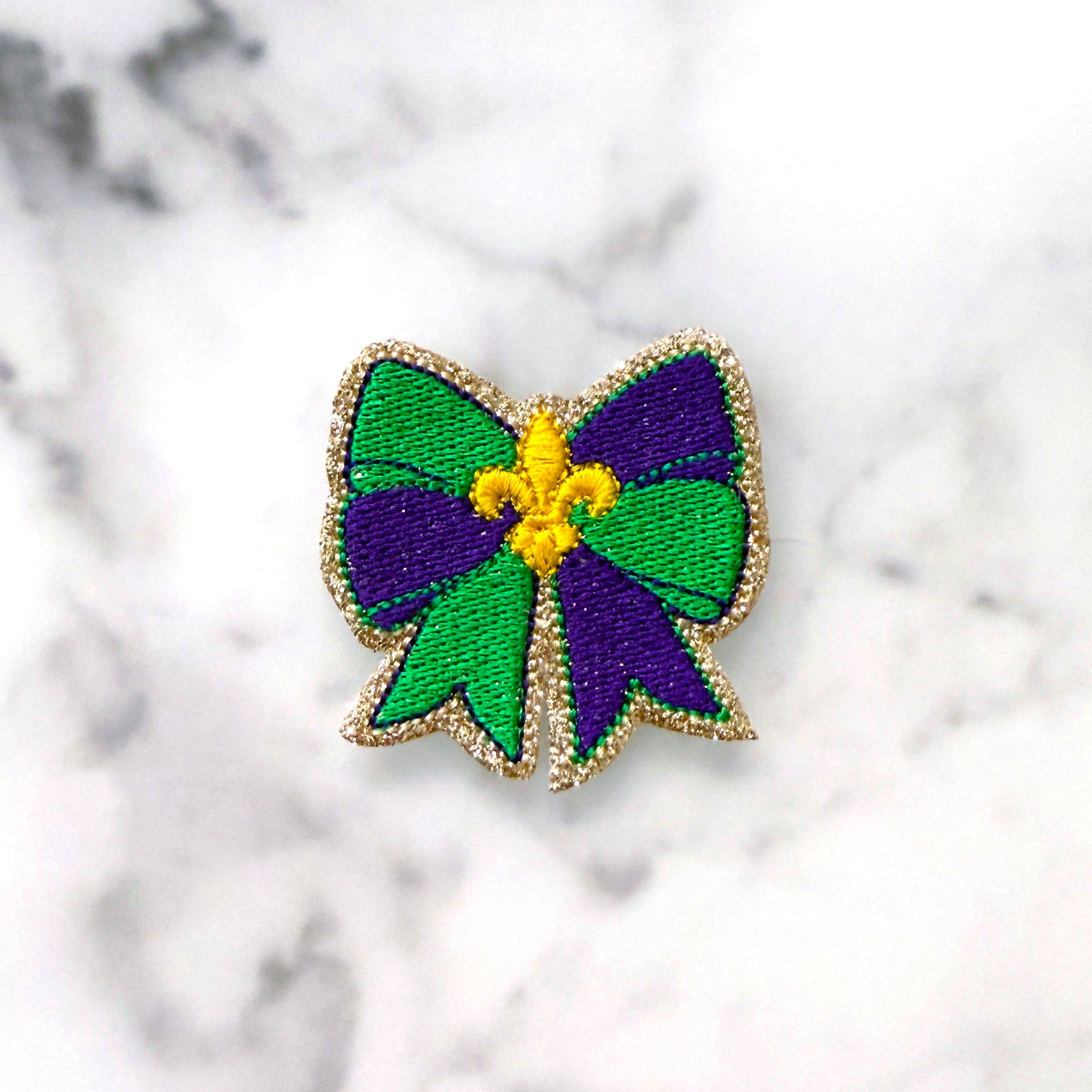 Mardi Gras Bow Feltie Clip