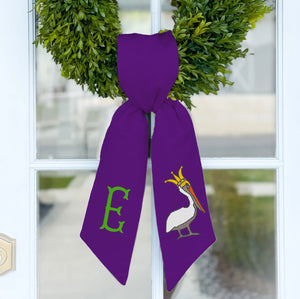 Wreath Sash | Mardi Gras Pelican