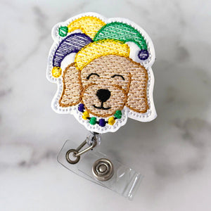 Mardi Gras Pup Badge Reel