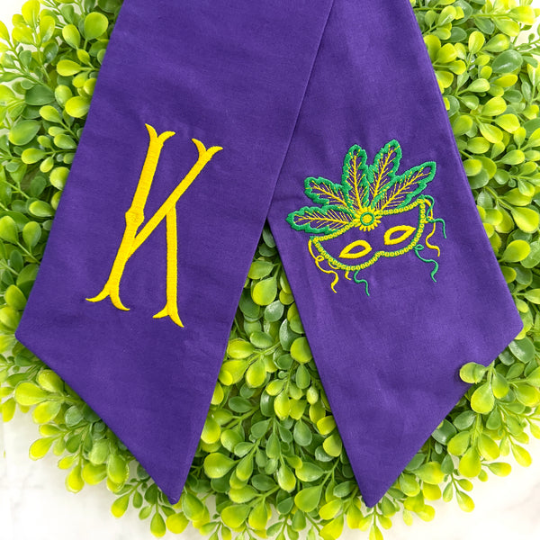 Wreath Sash | Mardi Gras Mask