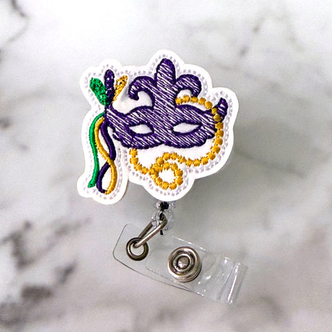 Mardi Gras Mask Badge Reel