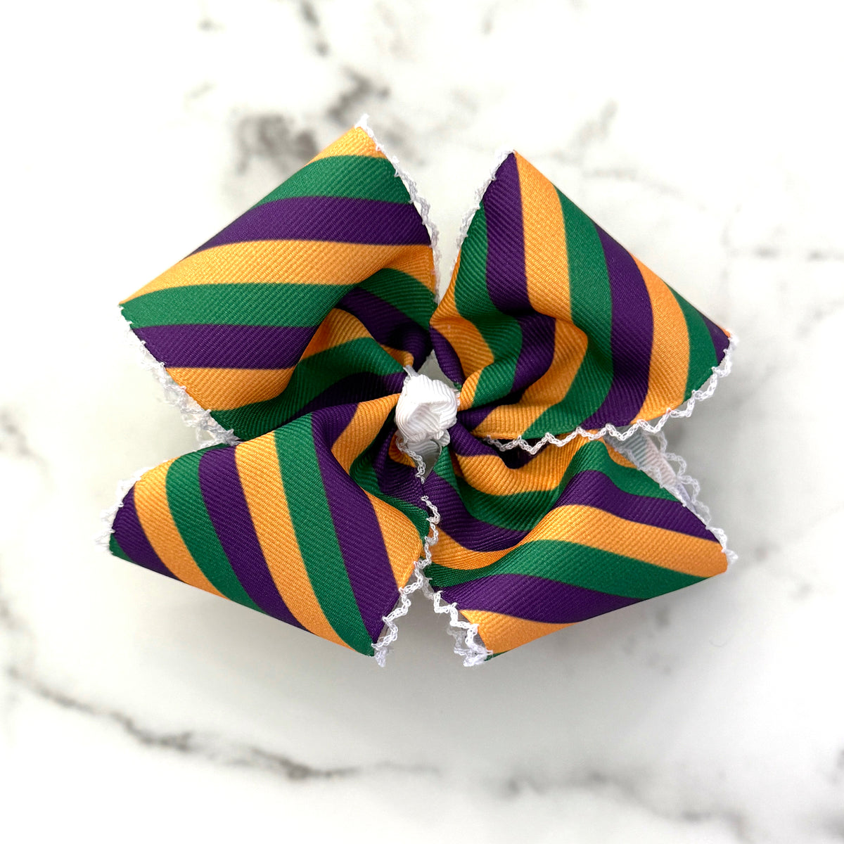 Ribbon Bow | Mardi Gras Striped – The Little Llama co