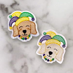 Mardi Gras Pup Feltie Clip