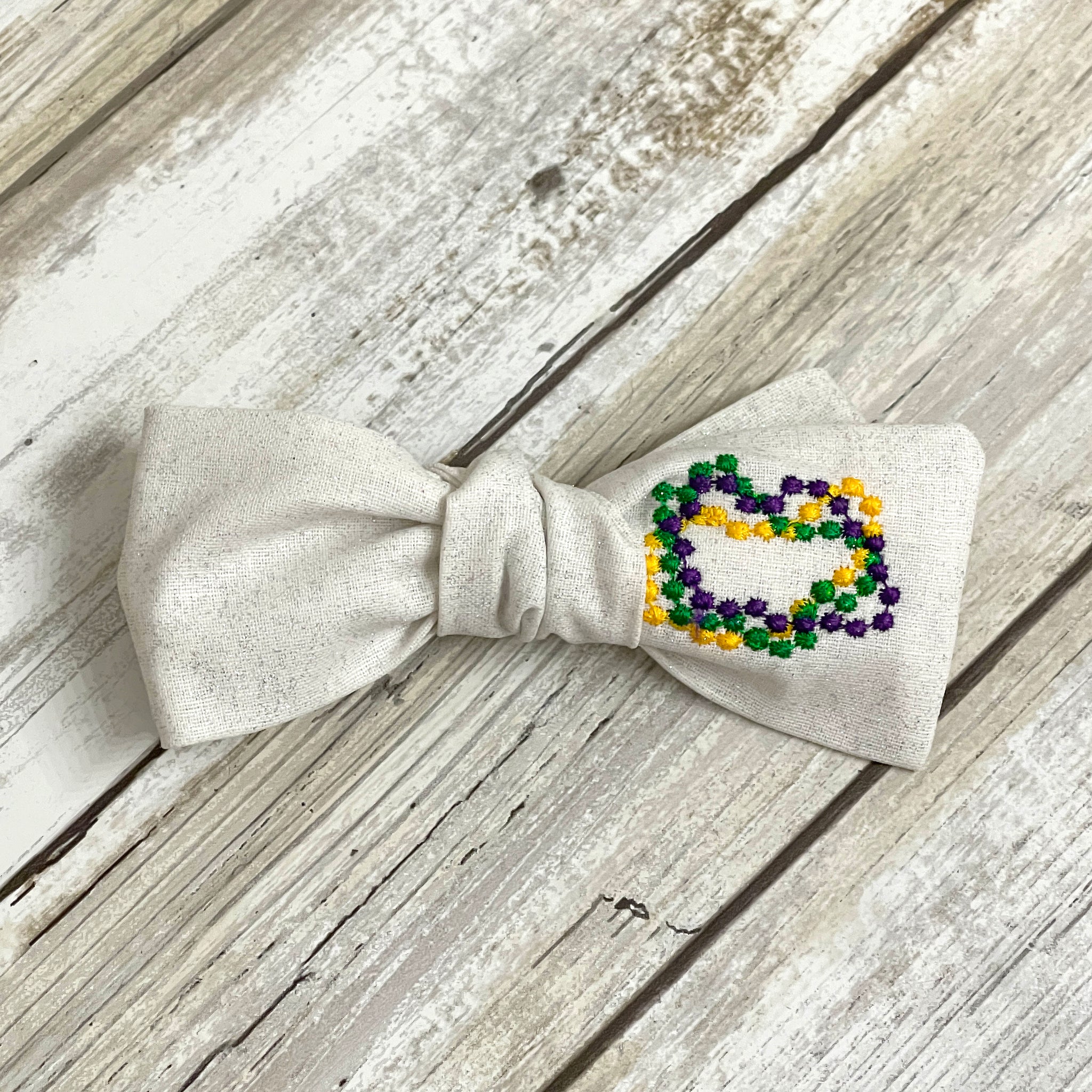 Mardi Gras Beads School Girl Bow