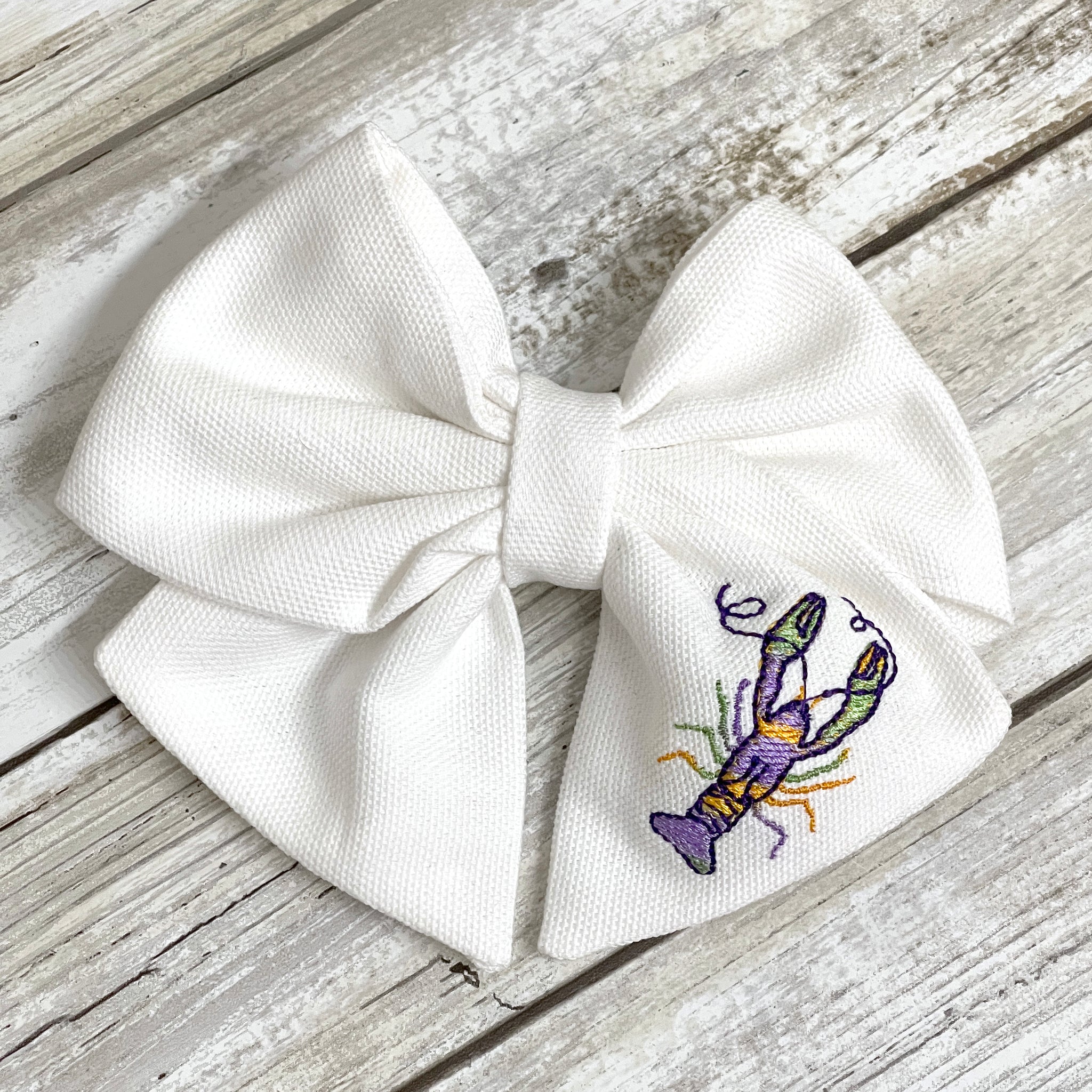 Mardi Gras Crawfish Large Sailor Bow | OPTIONS